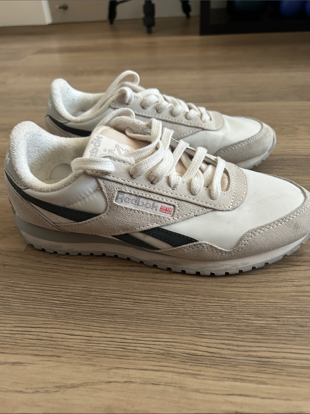 Reebok Women's Low-Profile Sneakers in White, Beige & Black
